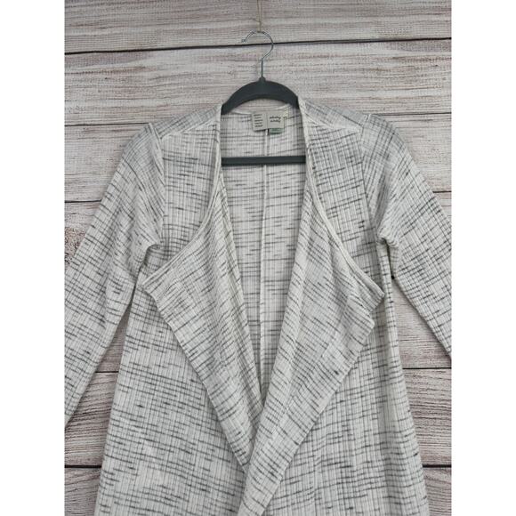 Saturday Sunday Anthropologie Open Front Knit Cardigan Womens Small White Gray - Picture 3 of 10
